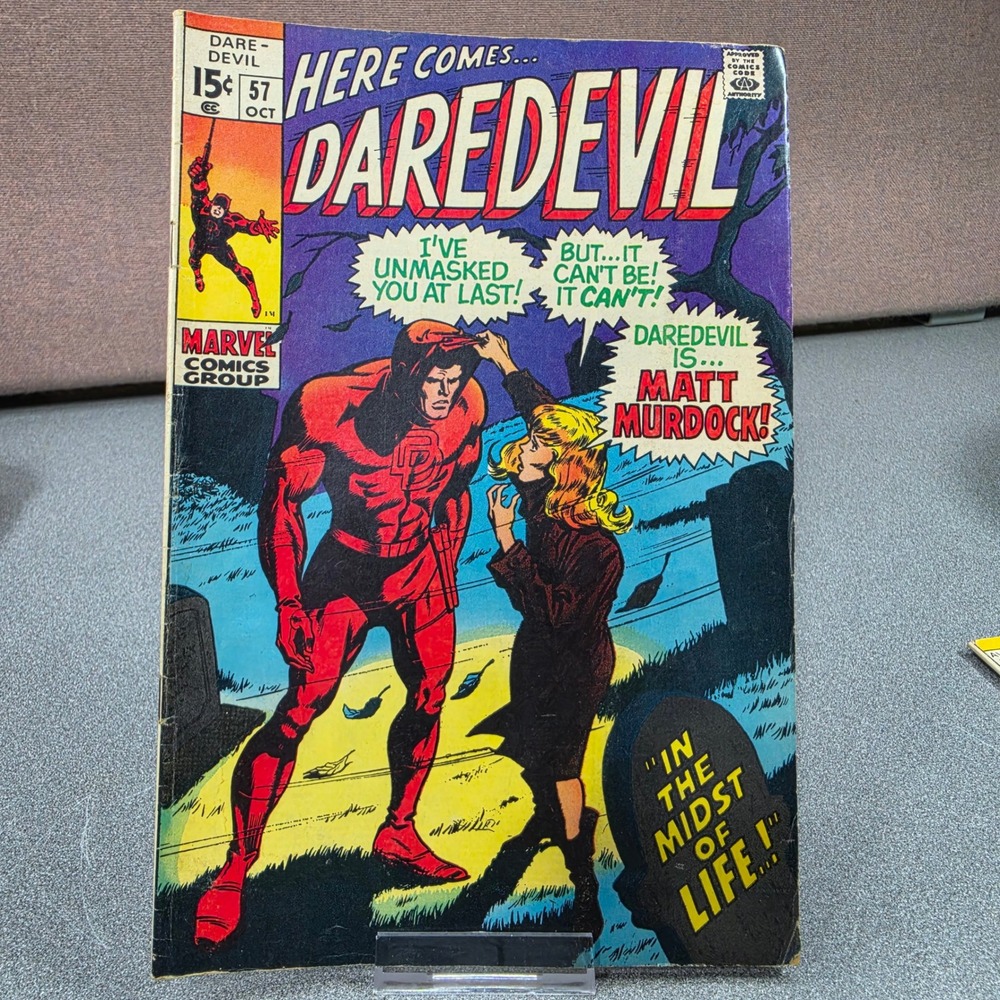 Marvel Daredevil Comic Book #57 Oct 1969 Silver Age Unmasked